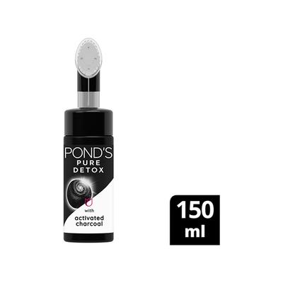 Pond's Pure Detox Foaming Brush Facewash for Clear Glow, Gentle Exfoliation, Deep Clean, All Skin Types 150 ml - Face Washes