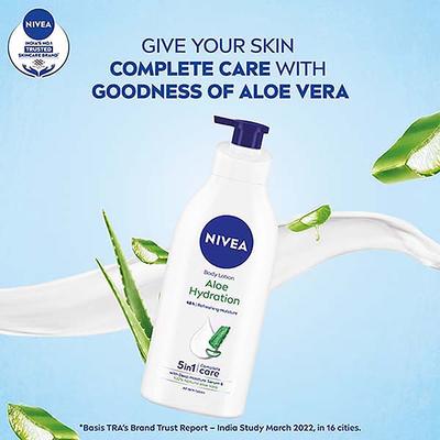 Nivea New 5 In 1 Body Lotion Aloe Hydration with Deep Moisture Serum All Skin Types 48H 600ml - Lotions & Creams