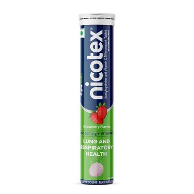 Nicotex Lung and Respiratory Health Effervescent Tablet - Strawberry Flavour 15's - Multi-Vitamins