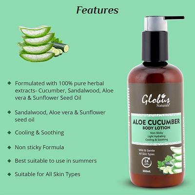 Globus Naturals Aloe Cucumber Body Lotion Enriched 300 ml - Lotions & Creams