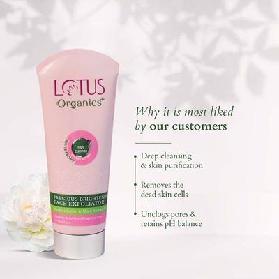 Lotus Organics Precious Bright. Face Exfol. 50 gm - Scrubs & Exfoliants