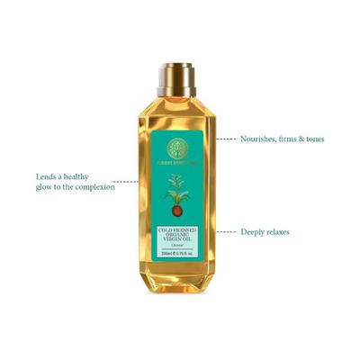 Forest Essentials Organic Cold Pressed Virgin Oil Coconut 200 ml - Massage Oils