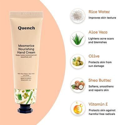Quench Botanics Rice Water Hand Cream with Aloe Vera & Shea Butter 30 ml - Hand Creams