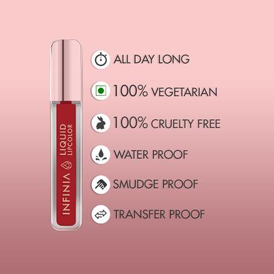 Infinia Liquid Lip Color Liquid Lipstick M 20 Long Lasting and Waterproof 5 ml - Liquid Lipsticks