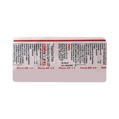 Risnia MD 4mg Tablet 10'S - Schizophrenia-Aps