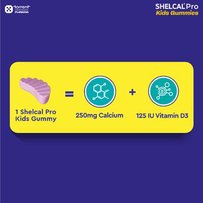 Shelcal Pro Kids Sugar free Gummies - Lemon, Orange & Mixed Berries Flavours 30's - Multi-Vitamins