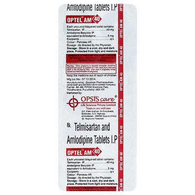 OPTEL AM 40mg Tablet 10's - Hypertension-Ana