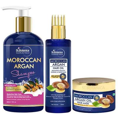 St.Botanica Shampoo 300 ml + Hair Mask 200 ml + Hair Oil 150 ml - Moroccan Argan - Shampoos