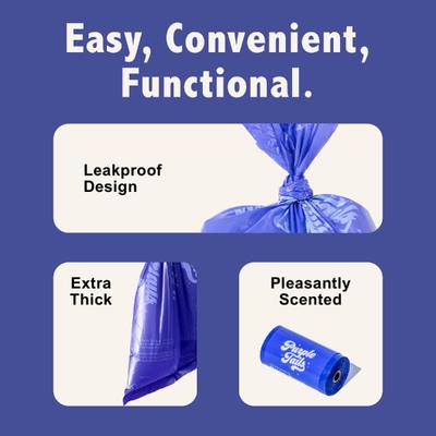 Purple Tails Dog Poop Bag Rolls - Lime & Lemony 60's - Pet accessories