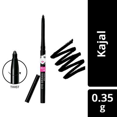 Elle 18 Eye Drama Kajal, Super Black 0.35 gm - Kajal & Kohls