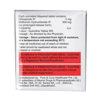 GLIMICURE M2 Tablet 15's - Diabetes-Ant