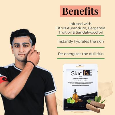 Skin Fx Purifying Men Serum Mask 25 ml - Sheet Masks