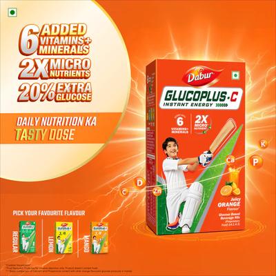 Dabur Glucoplus-C Instant Energy With Juicy - Orange Flavour 1 Kg + Free Luxor Art Kit Worth Rs 110 - Energy Drinks