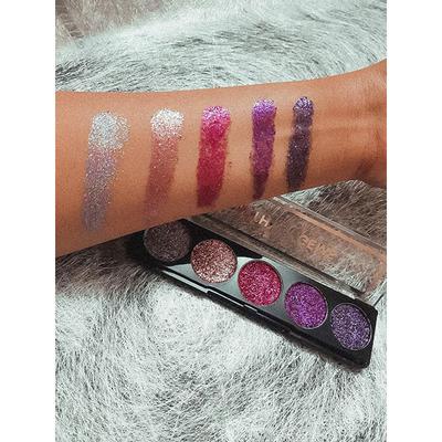 Profusion Cosmetics 5 Shade Glitter Eye Shadow Pallete Amethyst Gems (4.55 gm) - Eye Shadow Palettes