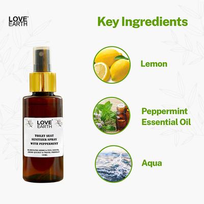 Love Earth Toilet Seat Sanitizer Eliminates Germs & Foul Odour 100 ml - Diffuser