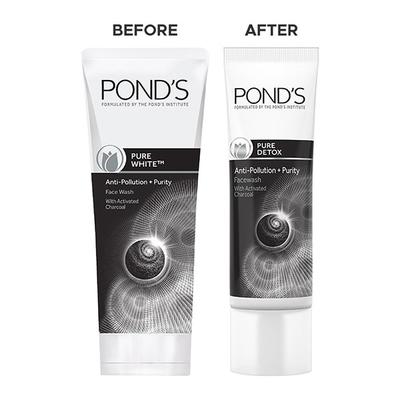 Pond's Pure Detox Anti - Pollution Purity Face Wash With Activated Charcoal 15 gm - Face Washes