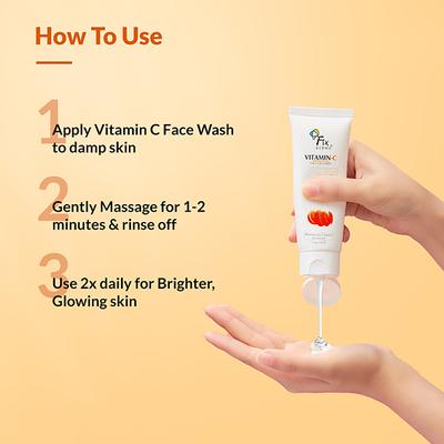 Fixderma Vitamin C Face Cleanser Dull Skin, for Women & Men, Evens Skin Tone Face Wash (75 g) - Face Wash & Cleansers