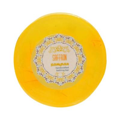 Sampan Handcrafted Glycerine Bathing bar Saffron 150 gm - Soaps