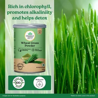 Organic India Wheat Grass Powder 100 gm - Speciality Medicines