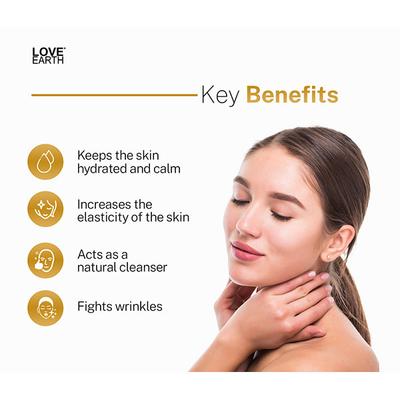 Love Earth 24K Gold Glass Face Oil With Pure Essential Oils, Paraben & Chemical Free 30 ml - Face Oils