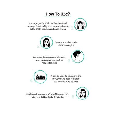 Mcaffeine Wooden Head Massage Comb 1's - Hair Combs