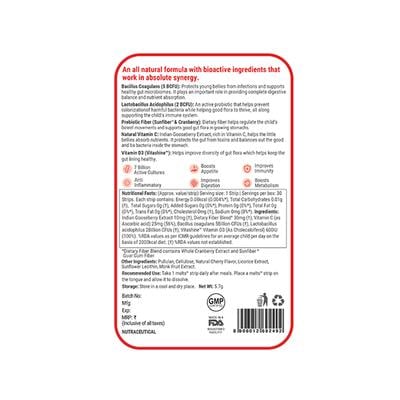 Wellbeing Nutrition Marvel Thor Melts Kids Organic Active Probiotic and Prebiotic Vitamin C and D3 (30 Strips) - Multi-Vitamins