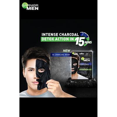 Garnier Men PowerWhite XL Charcoal Mask 28 gm - Hair Masks & Packs