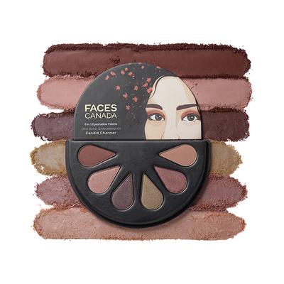Faces Canada 6 In 1 Eyeshadow Palette Olive Butter & Macadamia Oil - Candid Charmer 02, 6gm - Eye Shadow Palettes