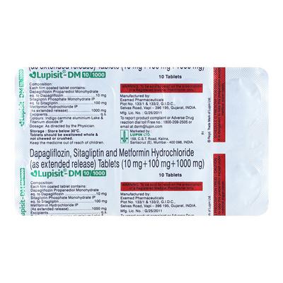 LUPISIT DM 10/100/1000 Tablet 10's - Diabetes-Ant