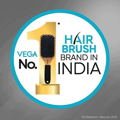 Vega Flat Hair Brush for Men and Women, Reduces Snags, Detangle and Tangles (E34-FB) 76 gm - Hair Brushes