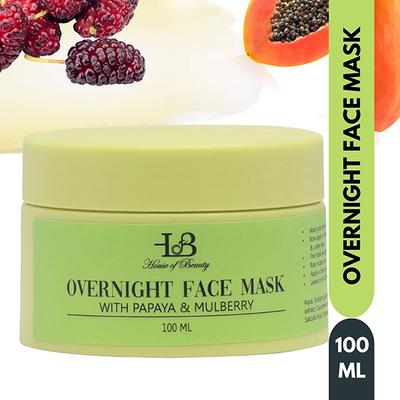 House of Beauty Overnight Face Mask-Pigmented Skin & Discoloration with Papaya Enzymes 100ml - Face Mask