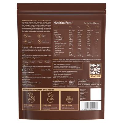 Nutrabay High Protein Oats - Dark Chocolate Raisin 750 g - Workout Essentials