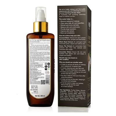 WOW Skin Science Coconut Clarifying Micellar Water 200 ml - Make Up Removers