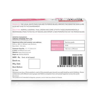Sirona Max 100% Cottony Soft Rash Free Sanitary Pads (XL) 10's - Sanitary Napkins