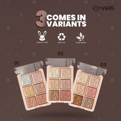 Mars 6 Shade illuminating Highlighter and Blusher Palette - 01 12 gm - Highlighters & Illuminators