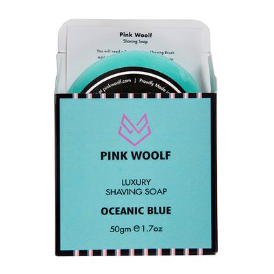 Pink Woolf Luxury Shaving Soap - Oceanic Blue (Refill) 50 gm - Shaving Creams