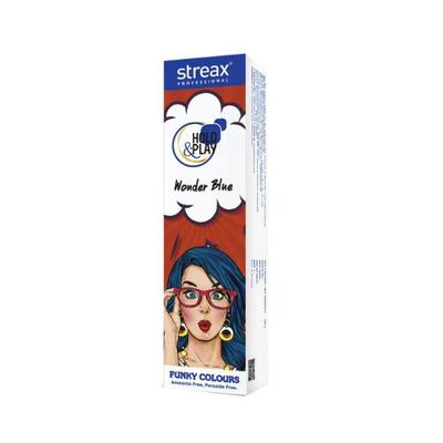Streax Professional Hold & Play Funky Color Wonder Blue 100 gm - Crème