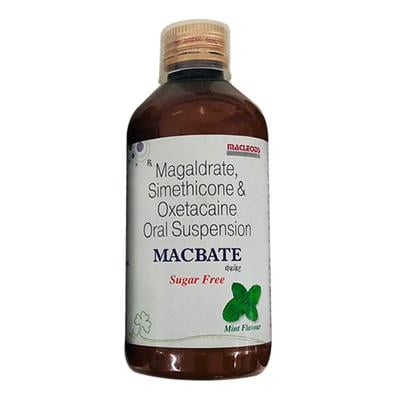 MACBATE MINT SUGAR FREE Oral Suspension 200ml - Ulcer/Reflux/Flatulence-Aaa