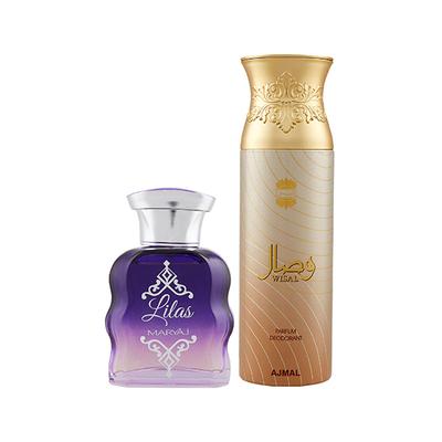 Maryaj Lilas EDP Citrus Floral Perfume And Ajmal Wisal Deodorant Floral Musky Fragrance 300 ml - Women Perfumes (Edt/Edp)
