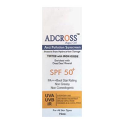 ADCROSS SPF 50+ PA+++ TINTED WITH IRON OXIDE AQUA Gel 75ml - Dry Skin-Emo