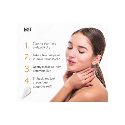 Love Earth Vitamin C Sunscreen SPF-50 for Sun's UVA, UVB Ray Protection with Vitamin C 50 ml - Body Sunscreen