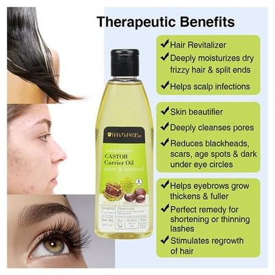 Soulflower Coldpressed Castor Carrier Oil 225 ml - Hair Oils