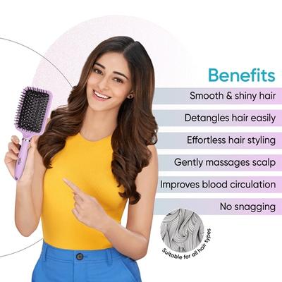 Vega Paddle Hair Brush for Men and Women, Reduces Snags, Detangle and Tangles, (E32-PB) 103 gm - Hair Brushes