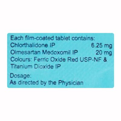 CTD O 6.25/20mg Tablet 10'S - Hypertension-Ang