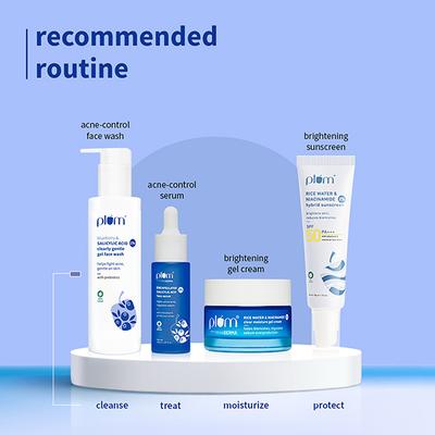 Plum 1% Salicylic Acid Gentle, Non-Drying Face Wash With Blueberr Helps Fight Active Acne 100 ml - Face Wash & Cleansers