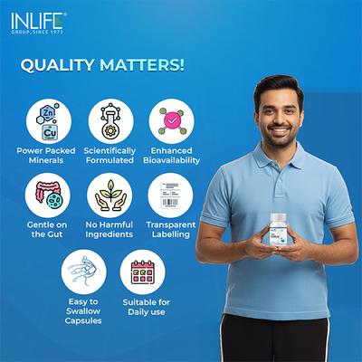 INLIFE Chelated Zinc Complex Veg Capsules 120's - Calcium And Minerals