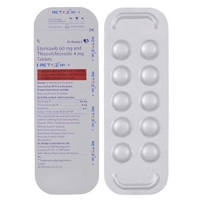 Retoz MR 4mg Tablet 10'S - Muscle Spasm-Mus