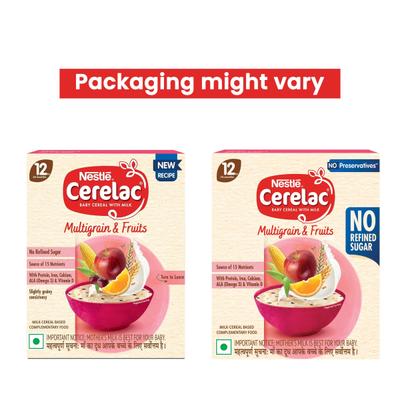 Nestle Cerelac Baby Food Cereal No Refined Sugar No Preservatives - Multigrain & Fruits (For 12 to 24 Months Baby) 300 g - Baby And Infant Supplements