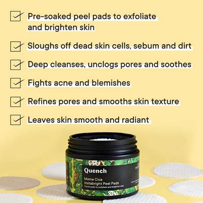 Quench Botanics Mama Cica Instabright Peel Pads 300 g - Sheet Masks