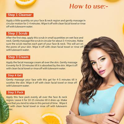 Globus Naturals Anti - Ageing Hyaluronic Acid And Vitamin C Lightening Brightening Facial Kit 110 gm - Facial Kits